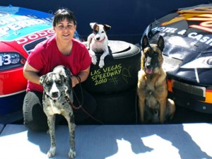 Brenda & Dogs at Las Vegas Speedway in 2010
